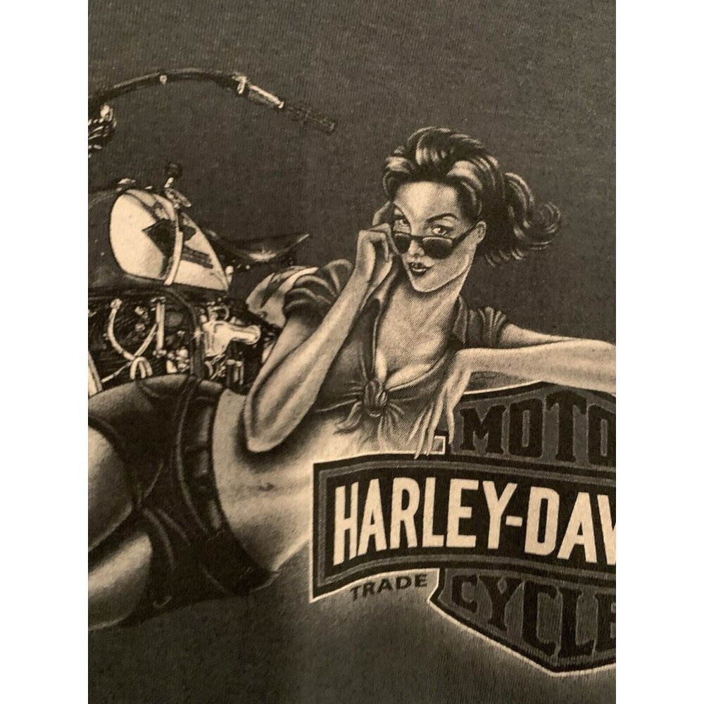 2009 Harley-Davidson T-Shirt Men’s XL Gray Palm Bay FL Space Coast Pin Up Girl